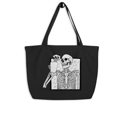 Oversized Death Til' Coffee tote bag