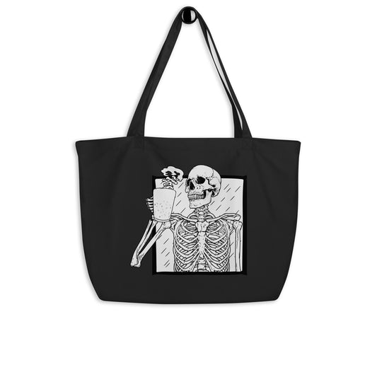 Oversized Death Til' Coffee tote bag